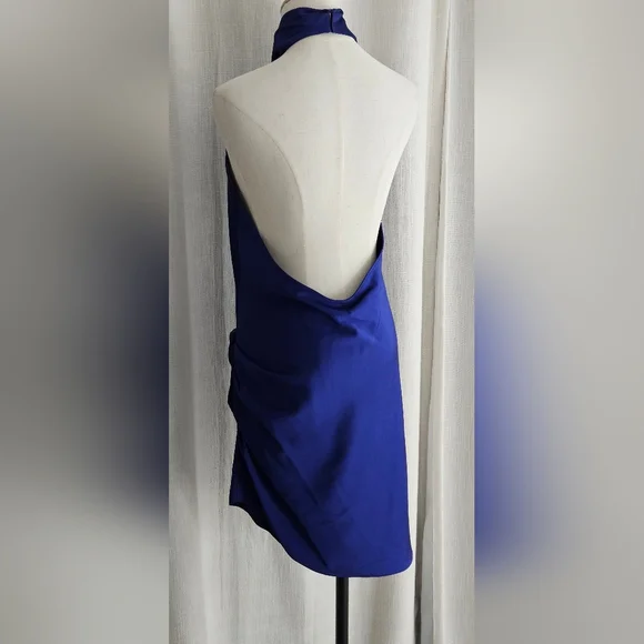 NWT Gianni Bini Peyton Satin Mini Sheath Dress: Color- Cobalt: Size- 8 - Picture 4 of 10